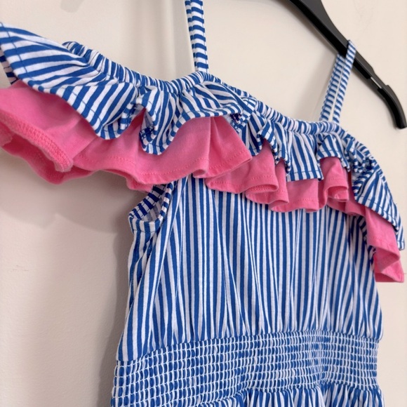 Epic Threads Blue Striped ruffle trim sleeveless pullover dress - Picture 5 of 16